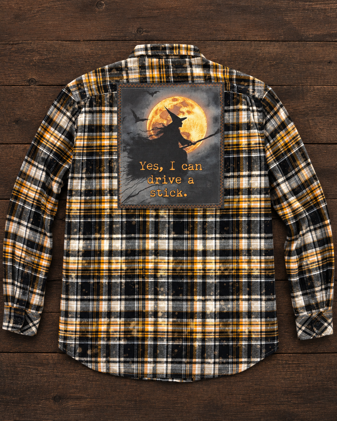 YES, I CAN DRIVE A STICK Halloween Art Flannel