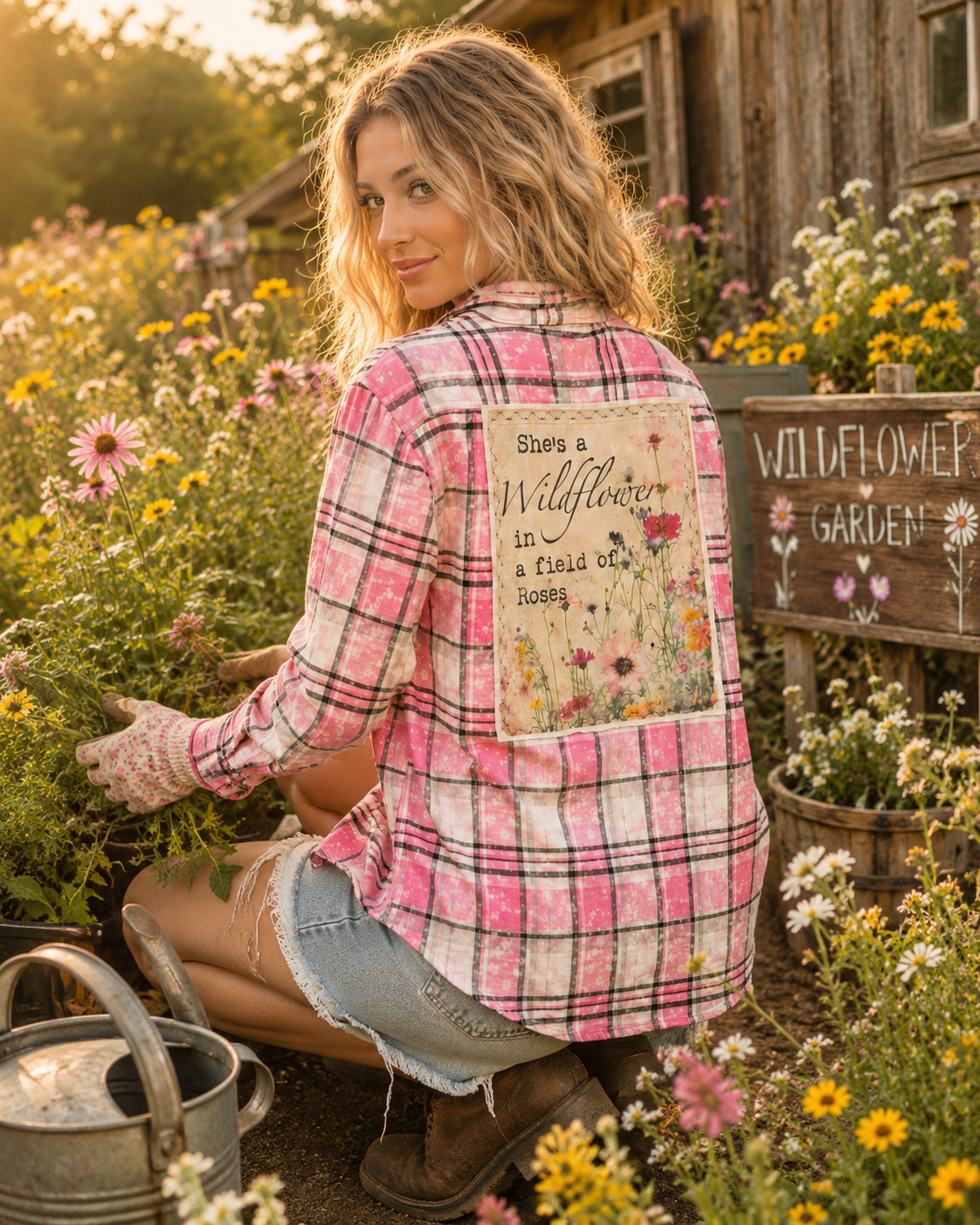 SHE'S A WILDFLOWER Art Flannel