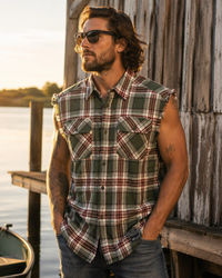 Thumbnail for Schmidt Fish Sleeveless Flannel