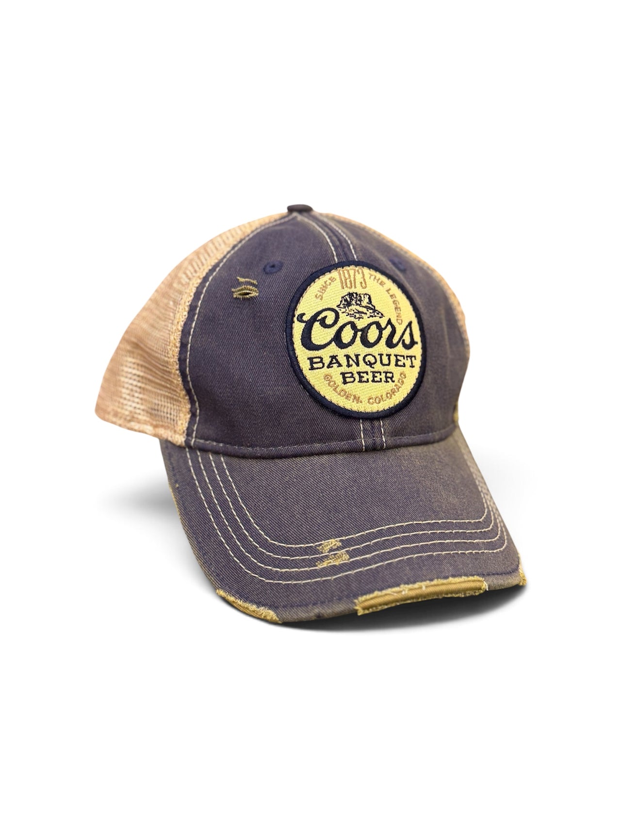 Coors Banquet OVAL 1873 Retro Hat- Distressed Navy Snapback