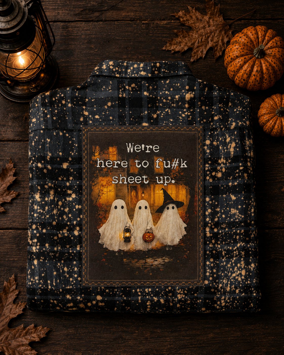 Naughty Ghosts Halloween Art Flannel