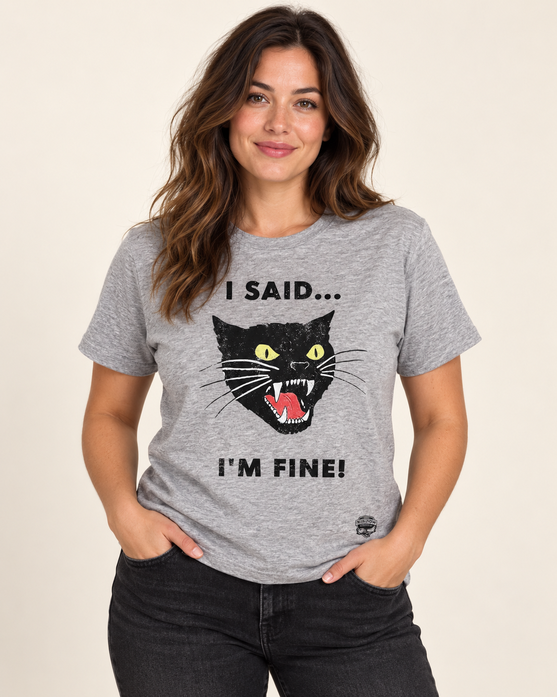 I’M FINE tee- Silver Grey