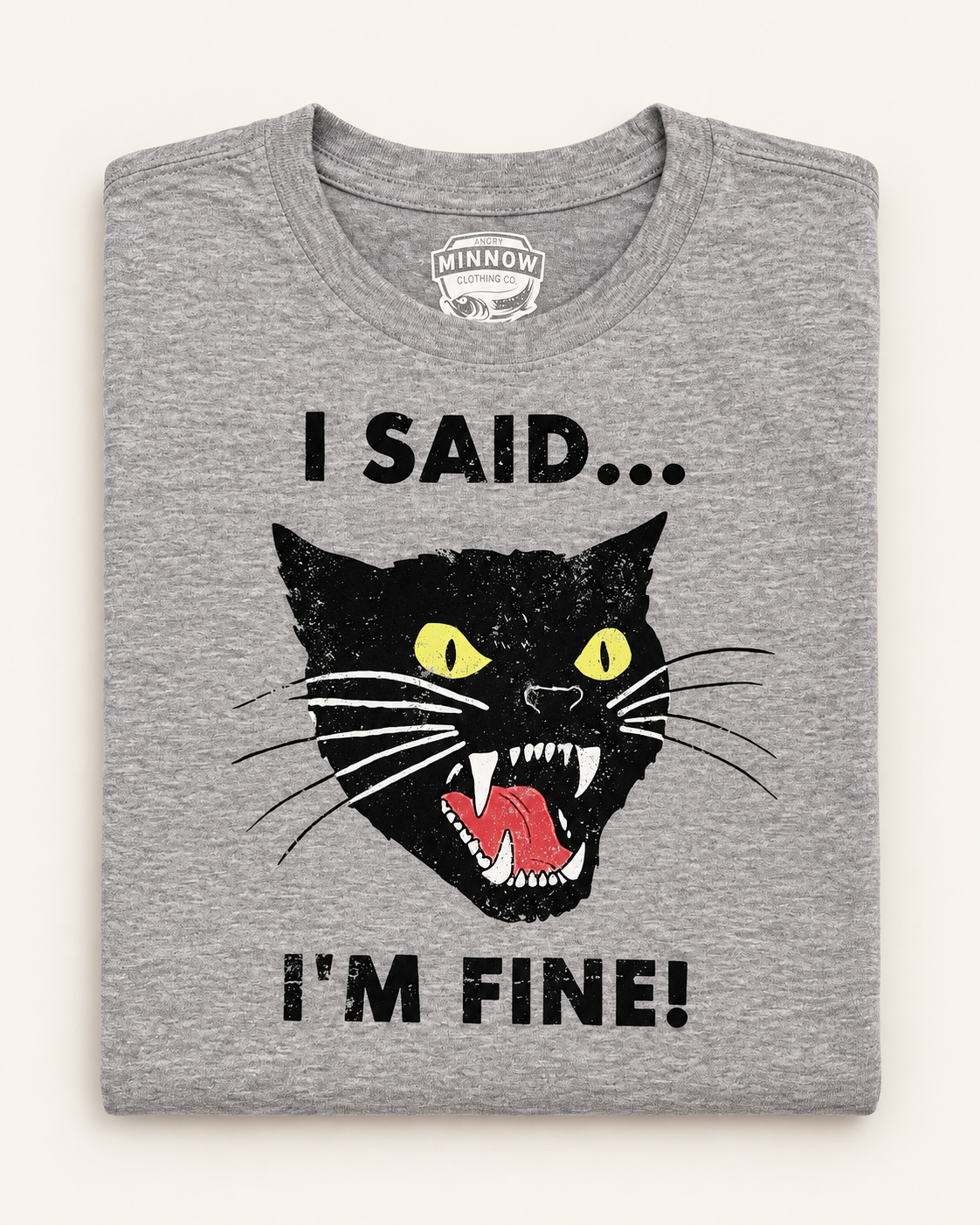I’M FINE tee- Silver Grey