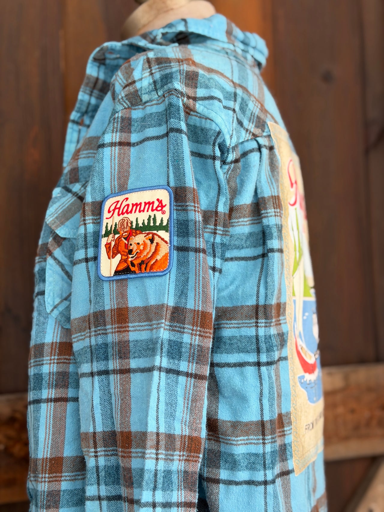 Hamm’s Sailboat Bear Flannel- Retro Blue