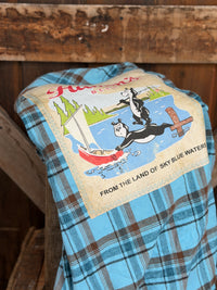 Thumbnail for Hamm’s Sailboat Bear Flannel- Retro Blue