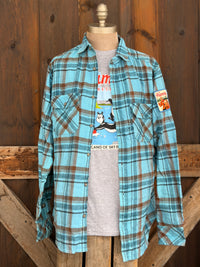 Thumbnail for Hamm’s Sailboat Bear Flannel- Retro Blue