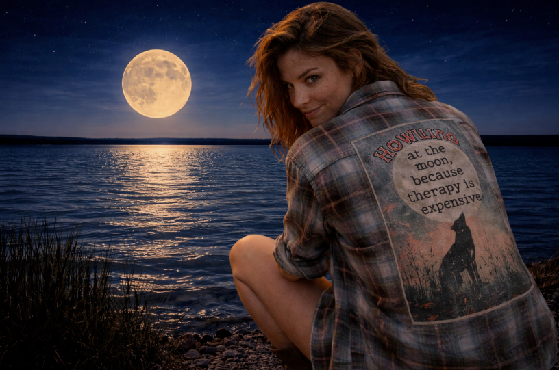 Howl at the Moon Art Flannel