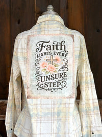 Thumbnail for FAITH Art Flannel- Soft Ivory Plaid