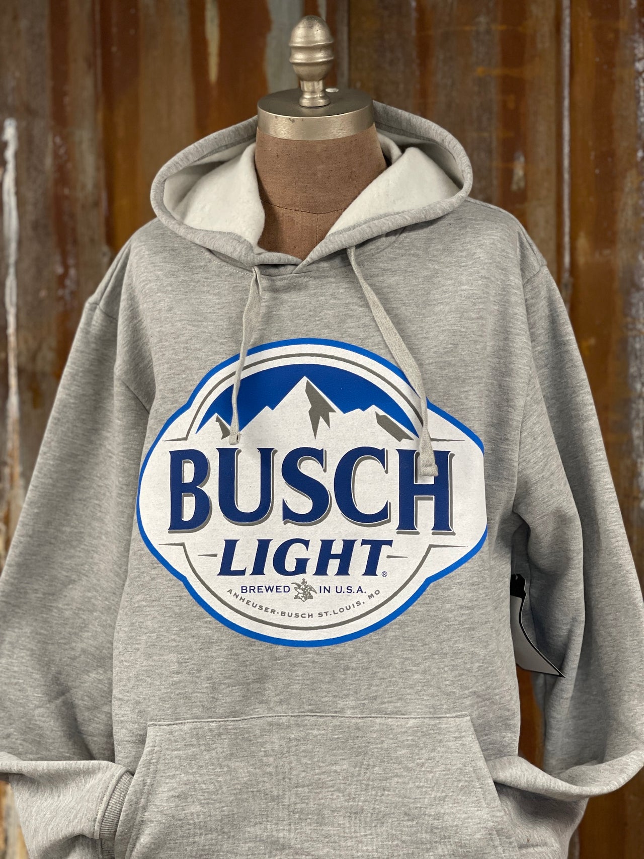 Busch Light Hoodie- Heather Grey| Angry Minnow Vintage – Angry