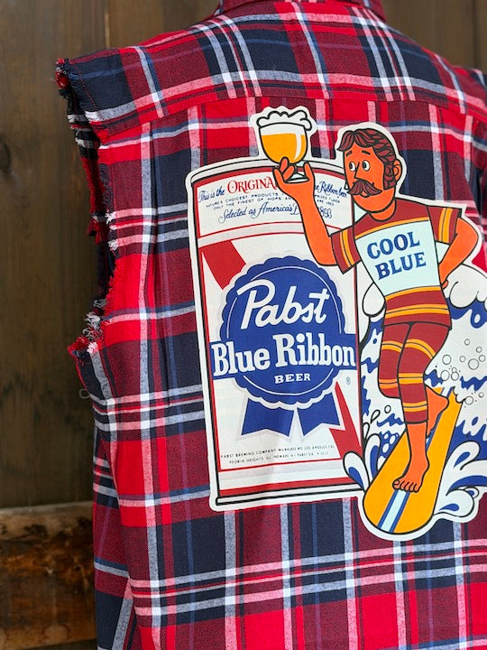 PBR R/W/B "COOL BLUE" Sleeveless Flannel