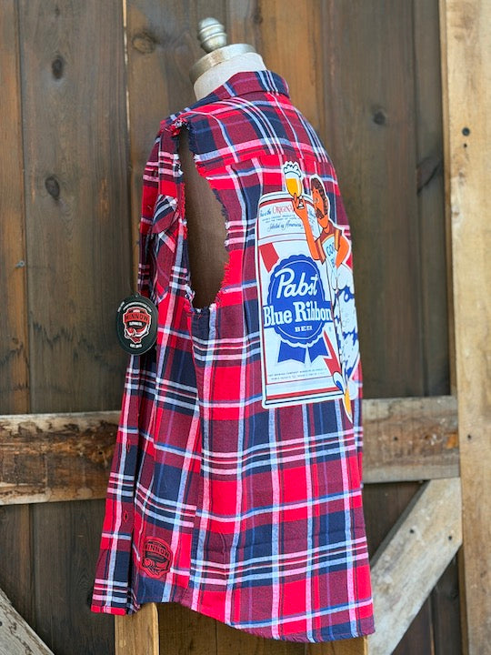 PBR R/W/B "COOL BLUE" Sleeveless Flannel