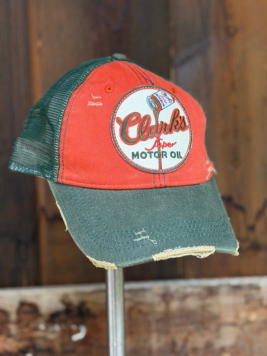 Clark's Motor Oil Retro Hat- Vintage Green/ Rust Edition