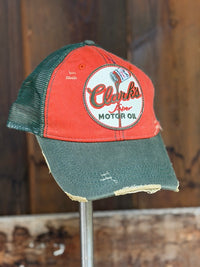 Thumbnail for Clark's Motor Oil Retro Hat- Vintage Green/ Rust Edition