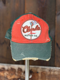 Thumbnail for Clark's Motor Oil Retro Hat- Vintage Green/ Rust Edition