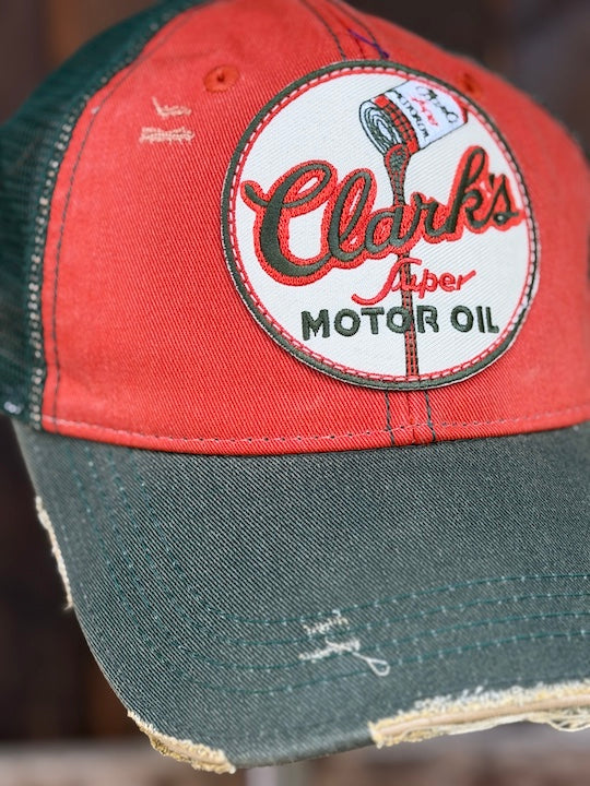 Clark's Motor Oil Retro Hat- Vintage Green/ Rust Edition