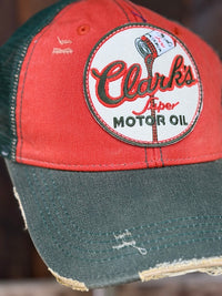 Thumbnail for Clark's Motor Oil Retro Hat- Vintage Green/ Rust Edition