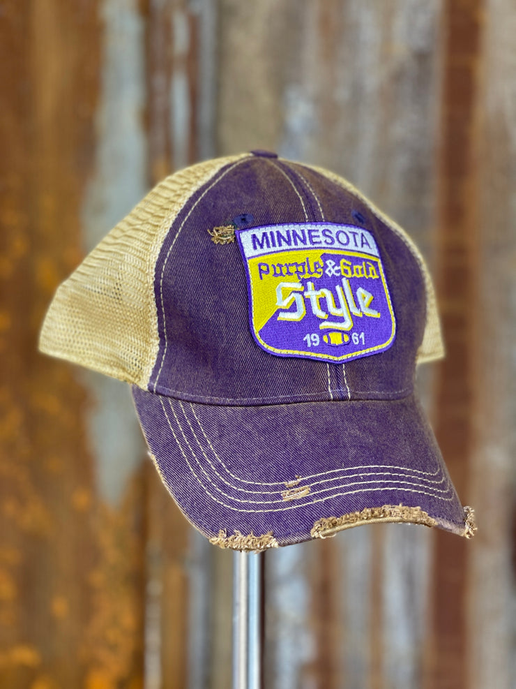 Old Style Beer Minnesota Hat- Distressed Purple Snapback