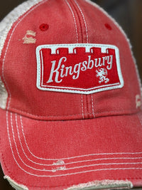 Thumbnail for Kingsbury Beer Patch Trucker Hat - Distressed Red