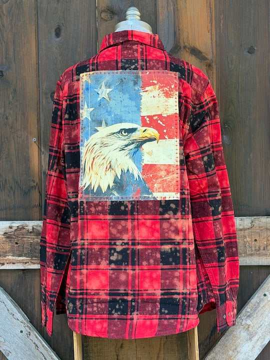 HOME OF THE BRAVE 250th Anniversary Edition Art Flannel- Distressed Red
