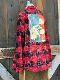 Thumbnail for HOME OF THE BRAVE 250th Anniversary Edition Art Flannel- Distressed Red
