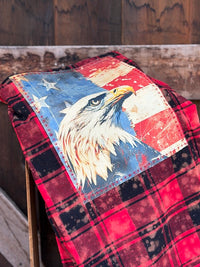 Thumbnail for HOME OF THE BRAVE 250th Anniversary Edition Art Flannel- Distressed Red