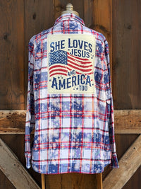 Thumbnail for Love & Jesus 250th Anniversary Edition Art Flannel- NEW BOMB POP COLOR!