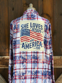 Thumbnail for Love & Jesus 250th Anniversary Edition Art Flannel- NEW BOMB POP COLOR!