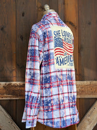Thumbnail for Love & Jesus 250th Anniversary Edition Art Flannel- NEW BOMB POP COLOR!