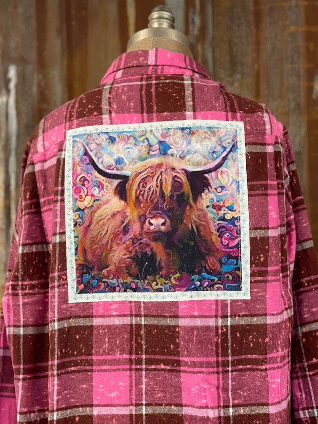 Henry the Highland Cow- Distressed Pink