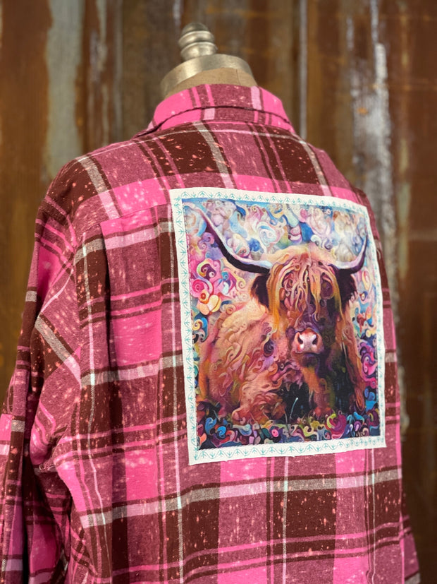 Henry the Highland Cow- Distressed Pink