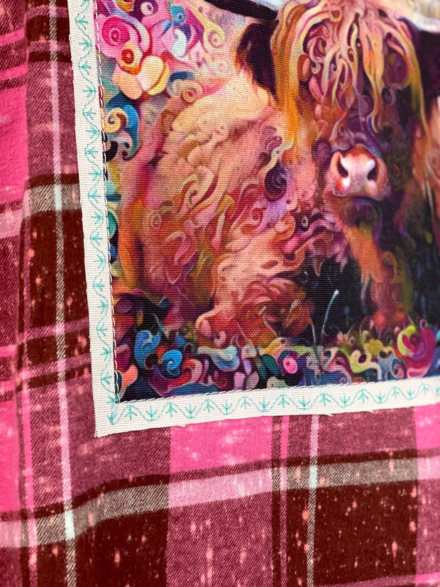 Henry the Highland Cow- Distressed Pink