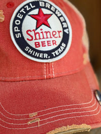 Thumbnail for Shiner Retro Beer hat- Distressed Red Snapback