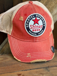 Thumbnail for Shiner Retro Beer hat- Distressed Red Snapback