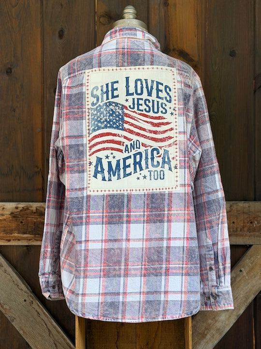 Love & Jesus 250th Anniversary Edition Art Flannel- New INDEPENDENCE Color!