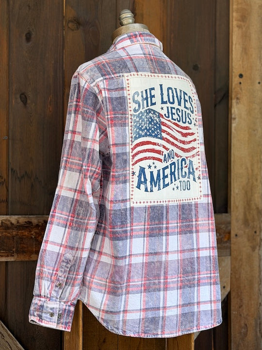 Love & Jesus 250th Anniversary Edition Art Flannel- New INDEPENDENCE Color!