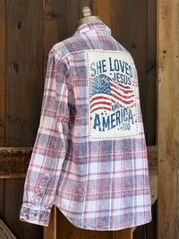 Thumbnail for Love & Jesus 250th Anniversary Edition Art Flannel- New INDEPENDENCE Color!
