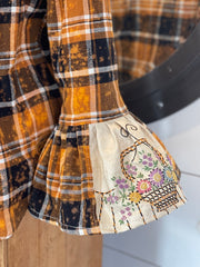 Flared Sleeve Flannel-BLUEBIRD OF HAPPINESS Size Medium