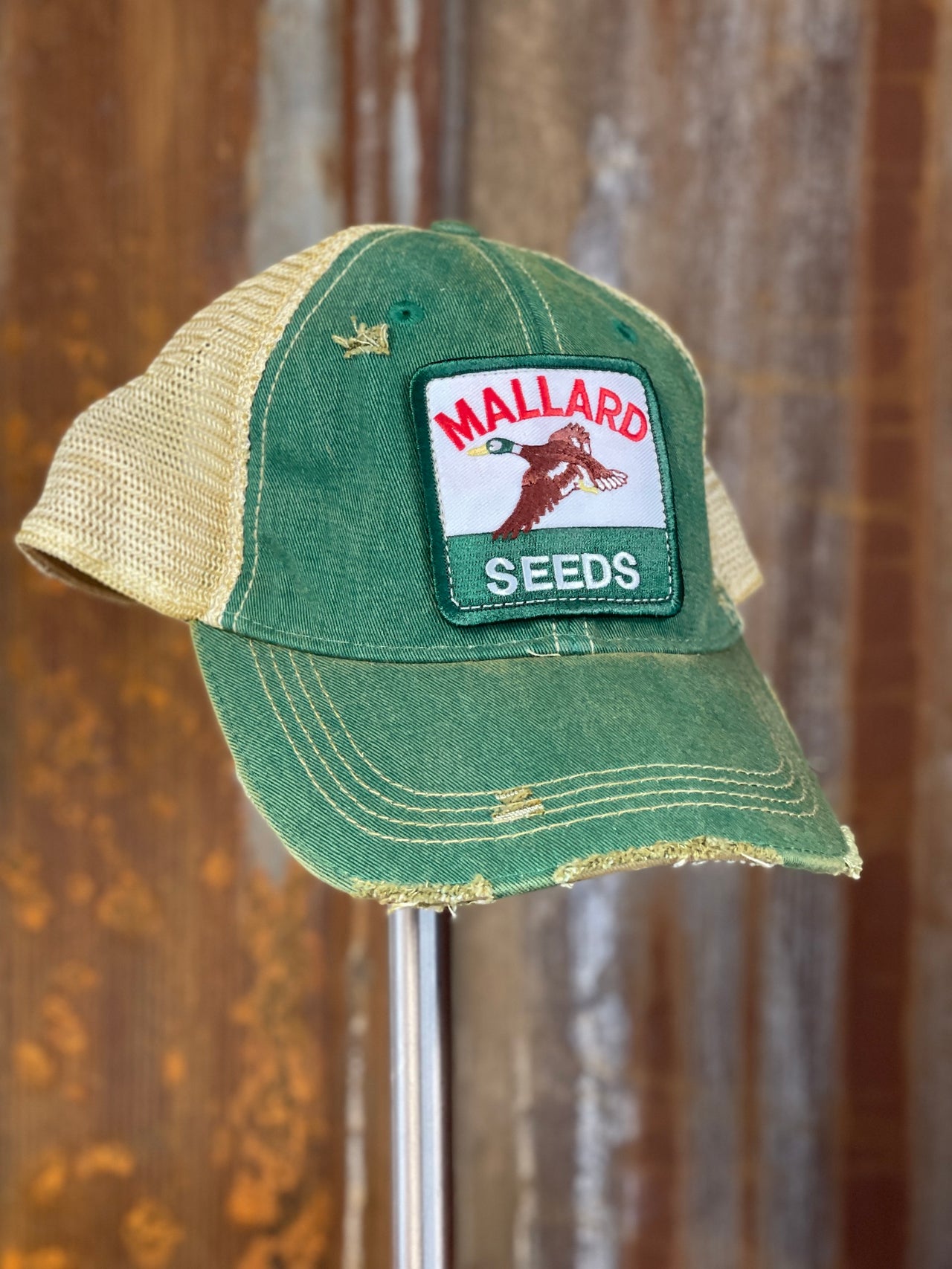 Mallard Seed Hat - Distressed Kelly Green Snapback