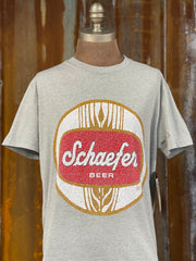 Schaefer Beer Graphic Tee- Heather Grey