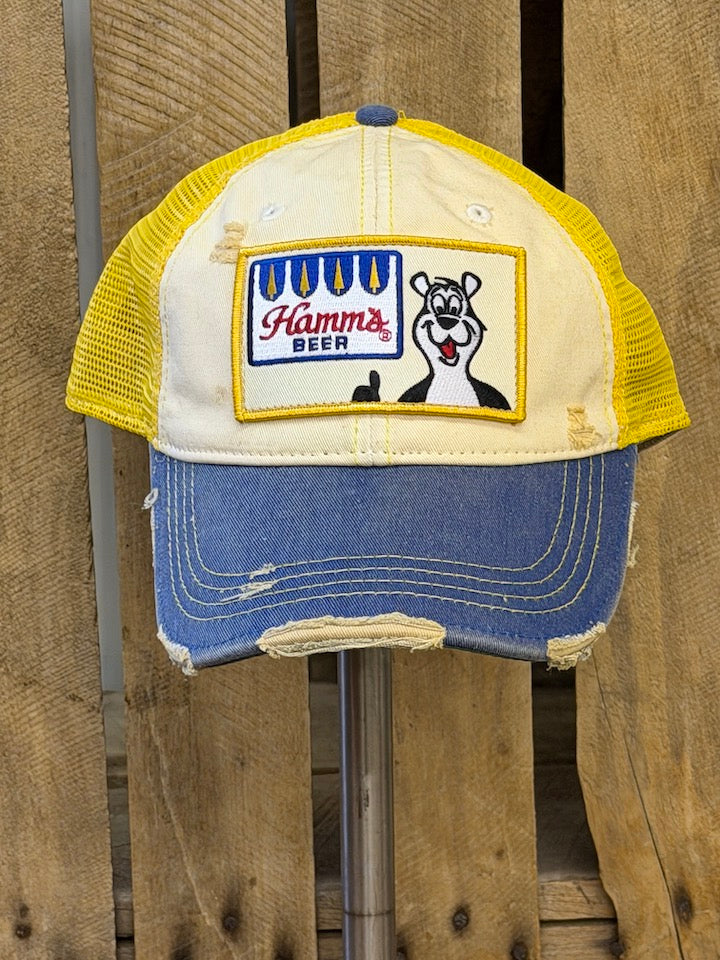 Hamm's Retro Logo Tri-tone Hat- Blue Brim