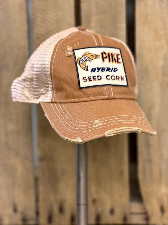 Pike Seed Corn Hat- Distressed Corn Tassel