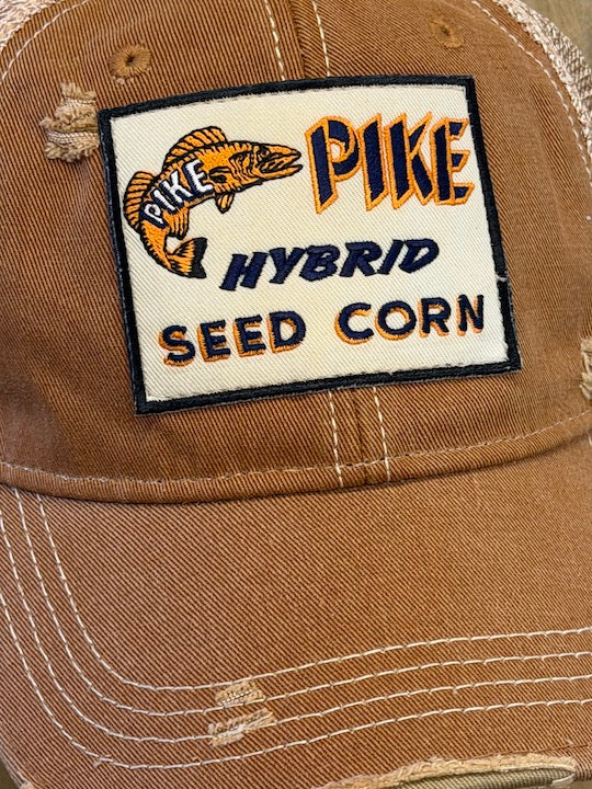 Pike Seed Corn Hat- Distressed Corn Tassel