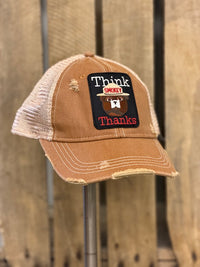 Thumbnail for Smokey Bear THINK THANKS Hat- Distressed Cinnamon