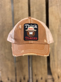 Thumbnail for Smokey Bear THINK THANKS Hat- Distressed Cinnamon