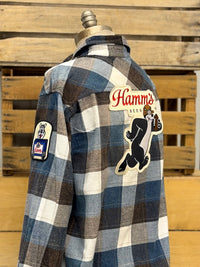 Thumbnail for Hamm's FOOTBALL BEAR Patch Flannel- Tailgate Plaid