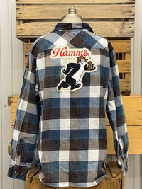Thumbnail for Hamm's FOOTBALL BEAR Patch Flannel- Tailgate Plaid