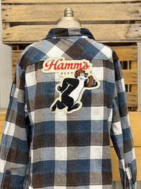 Thumbnail for Hamm's FOOTBALL BEAR Patch Flannel- Tailgate Plaid