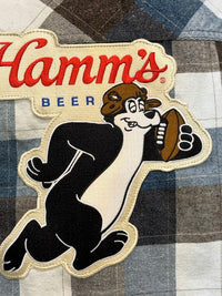 Thumbnail for Hamm's FOOTBALL BEAR Patch Flannel- Tailgate Plaid