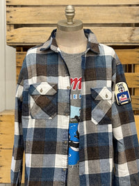 Thumbnail for Hamm's FOOTBALL BEAR Patch Flannel- Tailgate Plaid