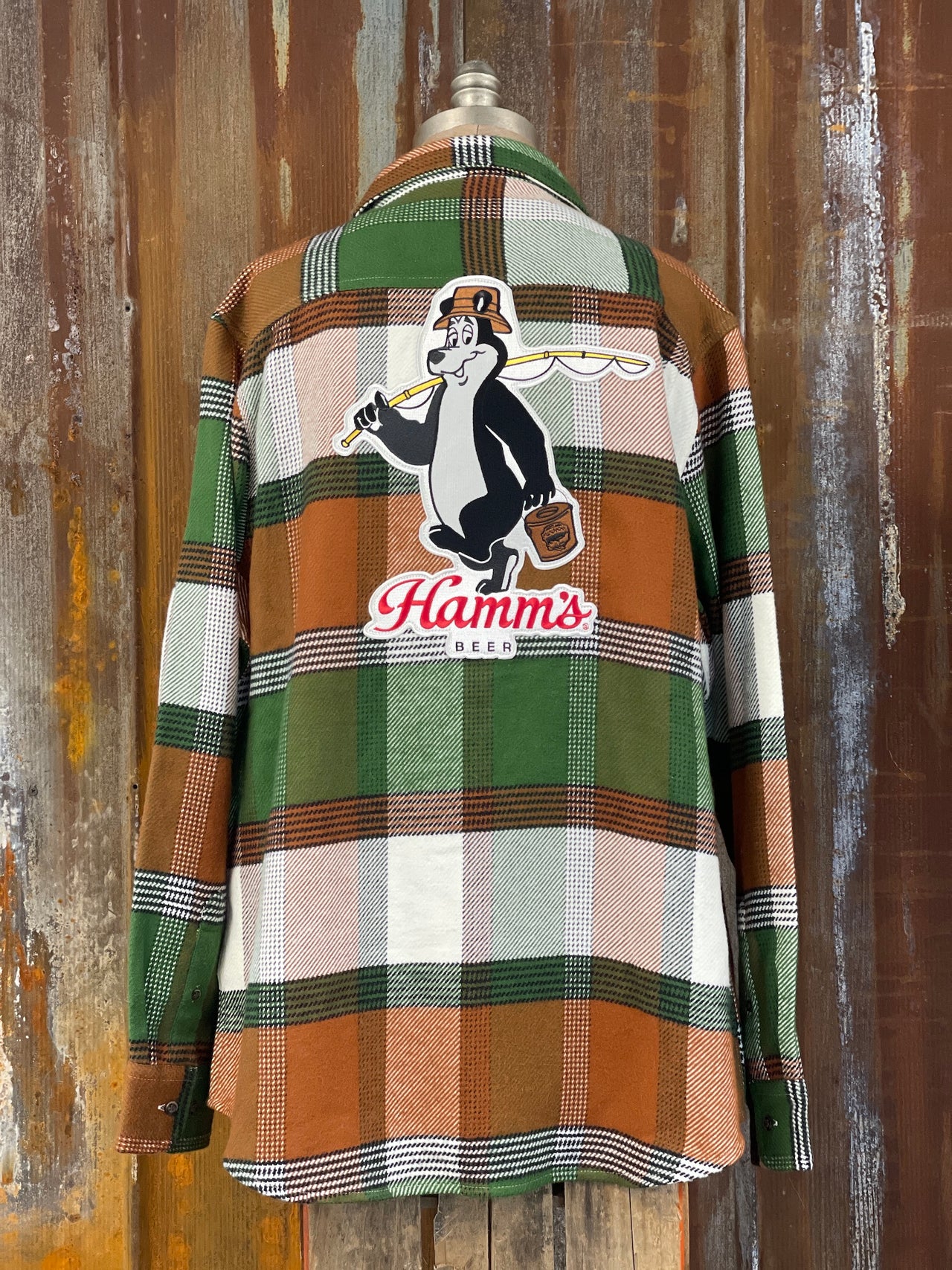 Hamm's FISHING BEAR Heavyweight Brawny Flannel- Birchwood Plaid